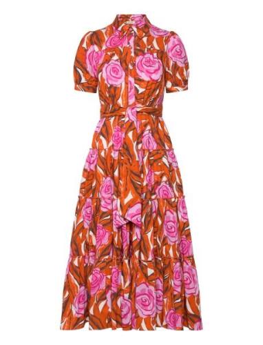 Dvf Queena Dress Knälång Klänning Pink Diane Von Furstenberg