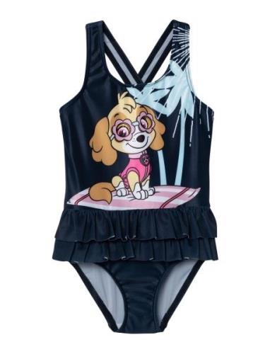 Nmfmusa Pawpatrol Swimsuit Cplg Baddräkt Badkläder Navy Name It