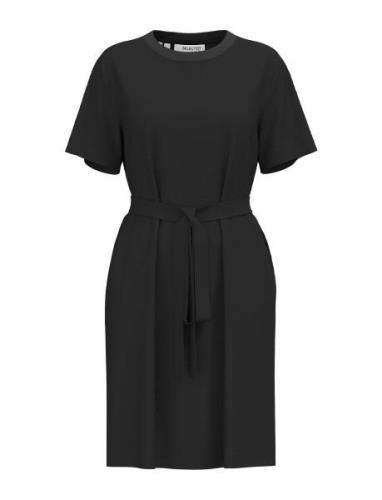 Slfessential Ss Short Tee Dress Kort Klänning Black Selected Femme
