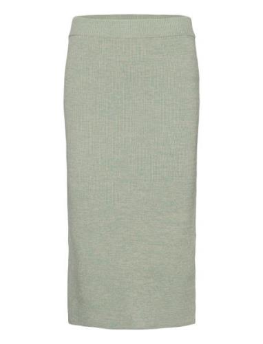 Kenzie Knitted Midi Skirt Knälång Kjol Green Malina