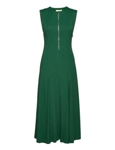 Long Midi Length Zipped Dress Knälång Klänning Green IVY OAK