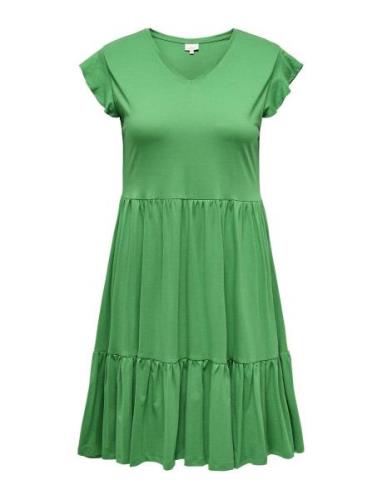 Carmay Cap Sleeves Frill Dress Jrs Kort Klänning Green ONLY Carmakoma