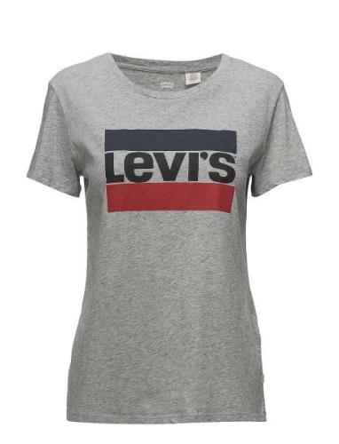 The Perfect Tee Sportswear Log Tops T-shirts & Tops Short-sleeved Grey...