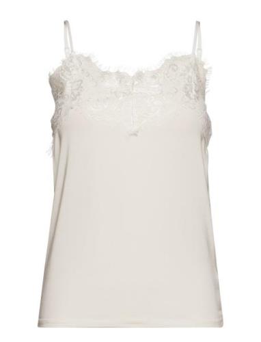 Slclara Singlet Tops T-shirts & Tops Sleeveless White Soaked In Luxury