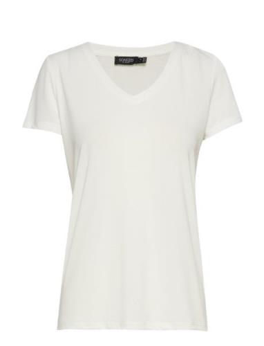 Slcolumbine V-Neck Ss Tops T-shirts & Tops Short-sleeved White Soaked ...
