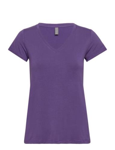 Culture Cupoppy V-Neck T-Shirt Lila