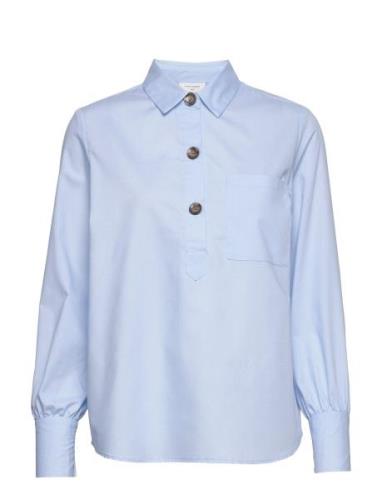 Fqflynn-Sh Tops Shirts Long-sleeved Blue FREE/QUENT