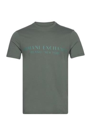 T-Shirt Tops T-shirts Short-sleeved Green Armani Exchange