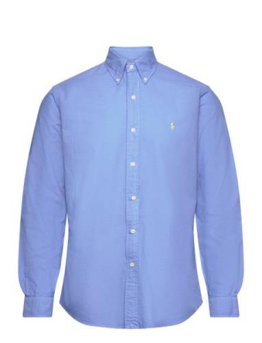 Custom Fit Garment-Dyed Oxford Shirt Tops Shirts Casual Blue Polo Ralp...