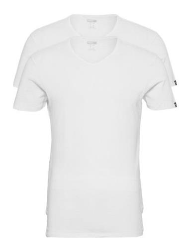 Puma Basic 2P V-Neck Sport T-shirts Short-sleeved White PUMA