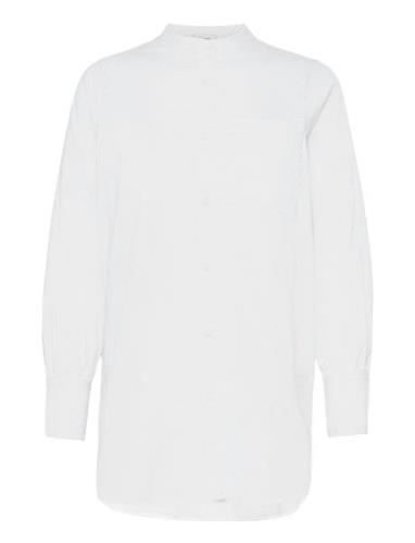 Lr-Isla Solid Tops Shirts Long-sleeved White Levete Room