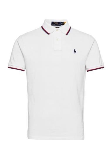 Polo Ralph Lauren Custom Slim Fit Mesh Polo Shirt Vit