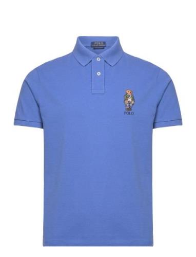 Polo Ralph Lauren Custom Slim Fit Polo Bear Polo Shirt Blå