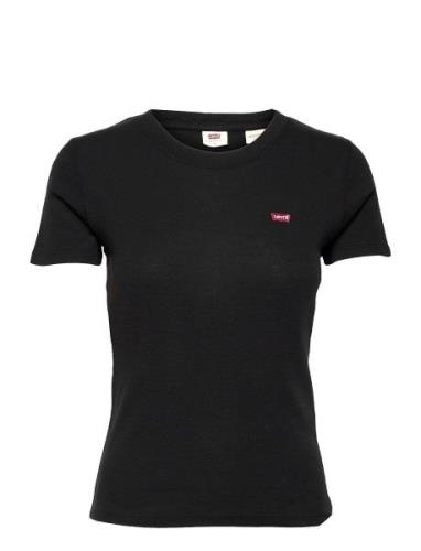 Ss Rib Baby Tee Caviar Tops T-shirts & Tops Short-sleeved Black LEVI´S...