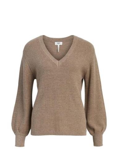 Objmalena L/S Knit Pullover Tops Knitwear Jumpers Brown Object