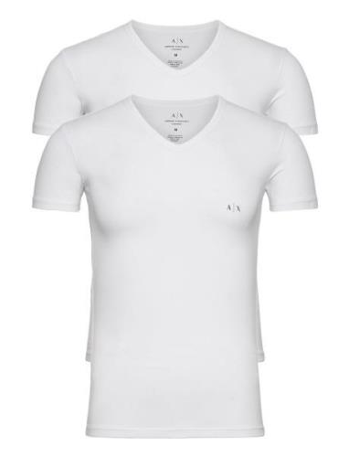 Men's 2Pack T-Shirt Tops T-shirts Short-sleeved White Armani Exchange