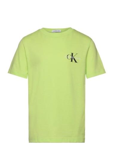 Chest Monogram Top Tops T-shirts Short-sleeved Green Calvin Klein