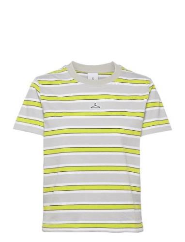 Hanger Striped Crop Tee Tops T-shirts Short-sleeved Multi/patterned Ha...