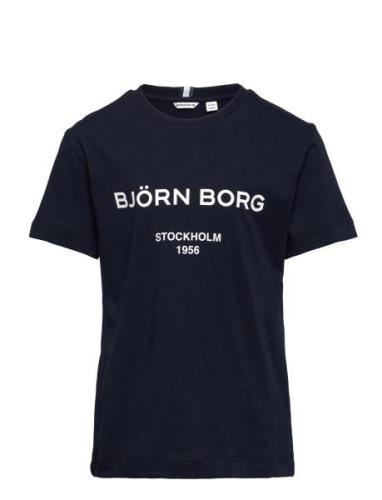 Borg Logo T-Shirt Tops T-shirts Short-sleeved Navy Björn Borg