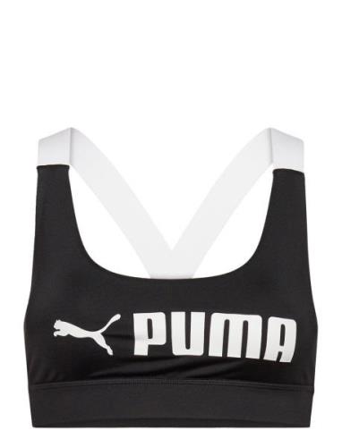 Mid Impact Puma Fit Bra Sport Bras & Tops Sports Bras - All Black PUMA