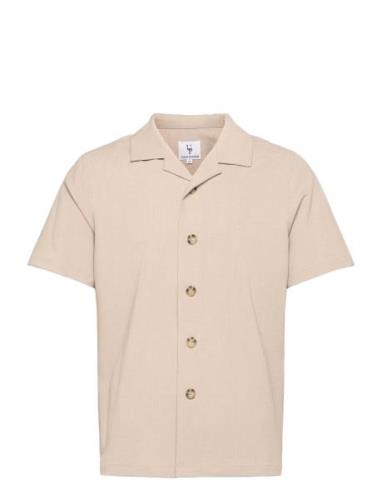 Sheen Shirt Tops Shirts Short-sleeved Beige Urban Pi Ers