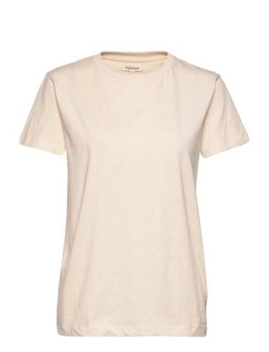 Freya T-Shirt - Ivory Tops T-shirts & Tops Short-sleeved Cream STUDIO ...