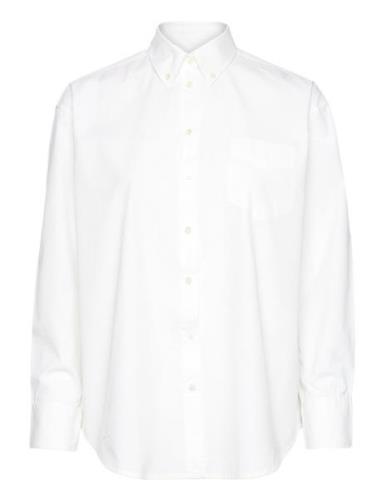 D1. Relaxed Bd Luxury Poplin Tops Shirts Long-sleeved White GANT
