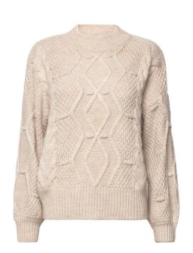 Object Objkamma Cable Knit Pullover Noos Beige