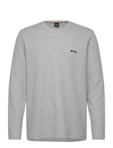 Waffle Ls-Shirt Tops T-shirts Long-sleeved Grey BOSS