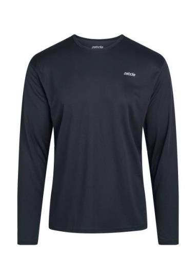 Mens Longsleeved Sports Tee Sport T-shirts Long-sleeved Navy ZEBDIA