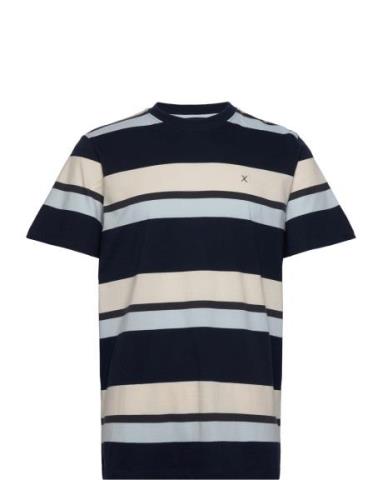 Bradley Cotton Tee Tops T-shirts Short-sleeved Navy Clean Cut Copenhag...