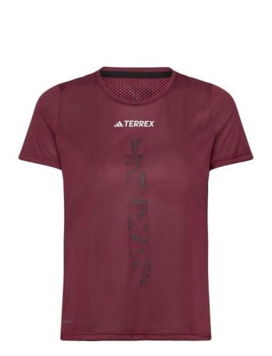Agr Shirt W Sport T-shirts & Tops Short-sleeved Burgundy Adidas Terrex