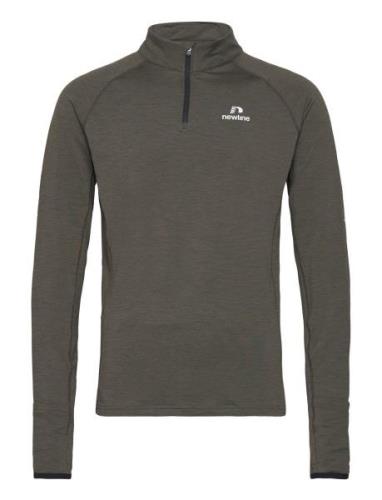 Nwlpace Half Zip Sport T-shirts Long-sleeved Grey Newline
