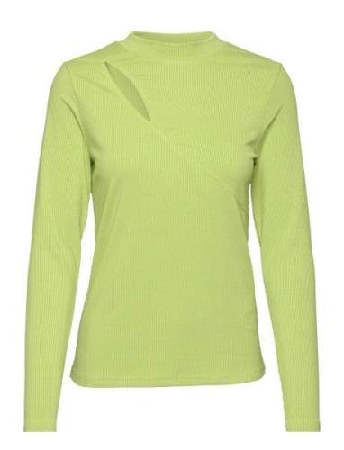 Fqelduna-Blouse Tops T-shirts & Tops Long-sleeved Green FREE/QUENT