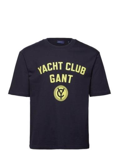 Yacht T-Shirt Tops T-shirts Short-sleeved Navy GANT