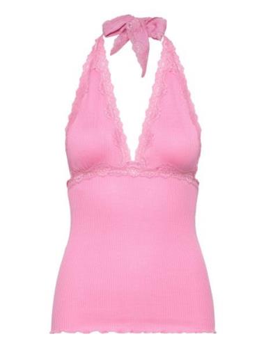 Rosemunde Silk Halter Neck W/ Lace Rosa