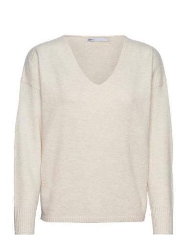 Onlrica Life L/S V-Neck Pullo Knt Noos Tops Knitwear Jumpers Cream ONL...