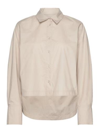 Neolaiw Cropped Shirt Tops Shirts Long-sleeved Beige InWear