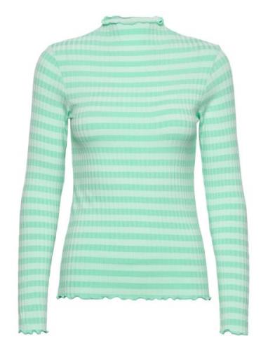 5X5 Stripe Trutte Tee Tops T-shirts & Tops Long-sleeved Green Mads Nør...