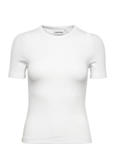 Calvin Klein Modal Rib Crew Neck Tee Vit