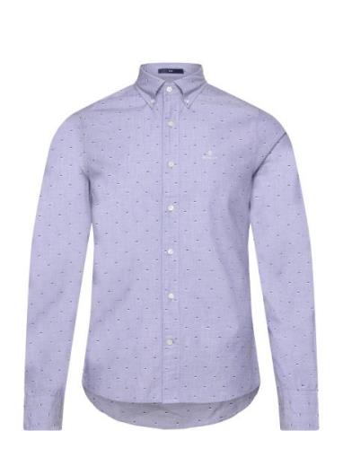D1. Slim Dobby Dot Shirt Tops Shirts Casual Blue GANT