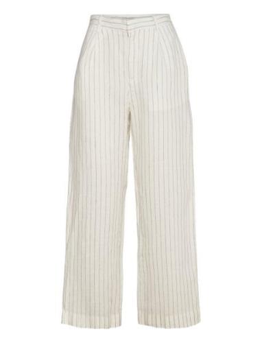 Linen Trousers Bottoms Trousers Wide Leg Cream Gina Tricot
