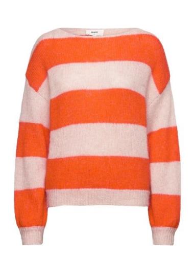 Object Objsoya L/S Knit Pullover 128 Orange