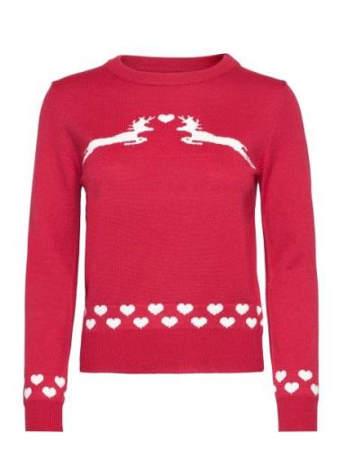 Onlxmas Snowflake Ls O-Neck Knt Tops Knitwear Jumpers Red ONLY