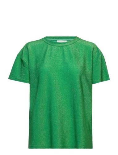 Coster Copenhagen Shimmer Tee In Lurex Jersey Grön