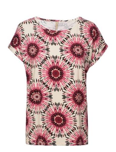 Sc-Marica Aop Tops T-shirts & Tops Short-sleeved Red Soyaconcept