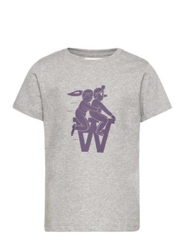 Wood Wood Ola Bikers Kids T-Shirt Grå