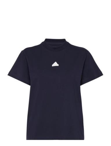 W Bluv Tee Sport T-shirts & Tops Short-sleeved Navy Adidas Sportswear