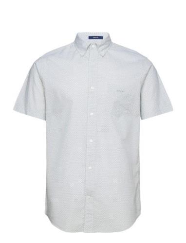 Reg Micro Print Ss Shirt Tops Shirts Short-sleeved Green GANT