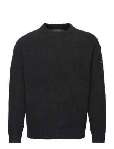 High Texture Sweater Tops Knitwear Round Necks Black Calvin Klein Jean...
